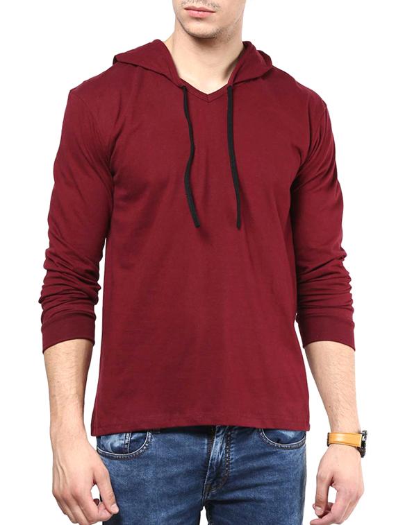 solid maroon cotton t-shirt - 11781710 - Zoom Image - 1