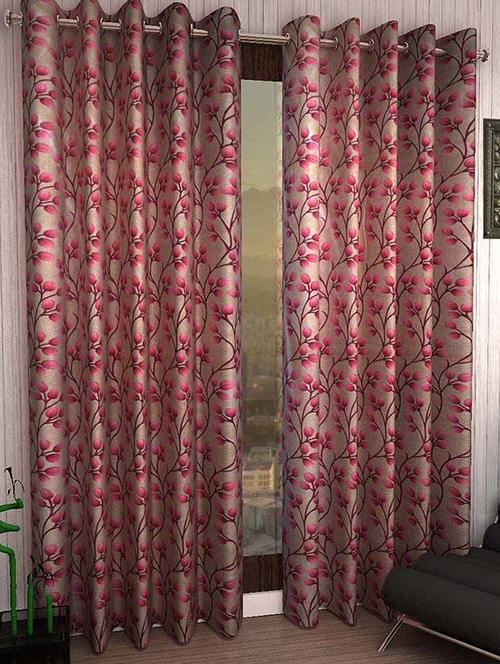 set of 2 multi colored polyester curtains - 11783202 - Very Small Image - 1