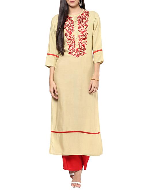 white kurta & plazzo set - 11785147 - Very Small Image - 1