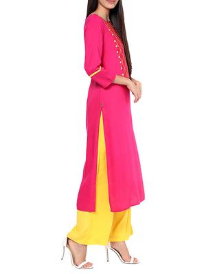 pink kurta & plazzo set - 11785155 - Standard Image - 2