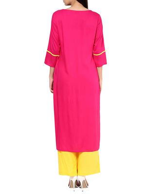 pink kurta & plazzo set - 11785155 - Standard Image - 3