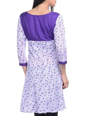 white printed rayon kurta - 11786006 - Standard Image - 3