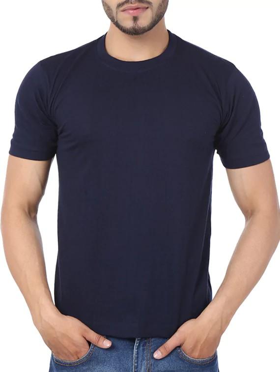 navy blue cotton tshirt - 11789183 - Zoom Image - 1