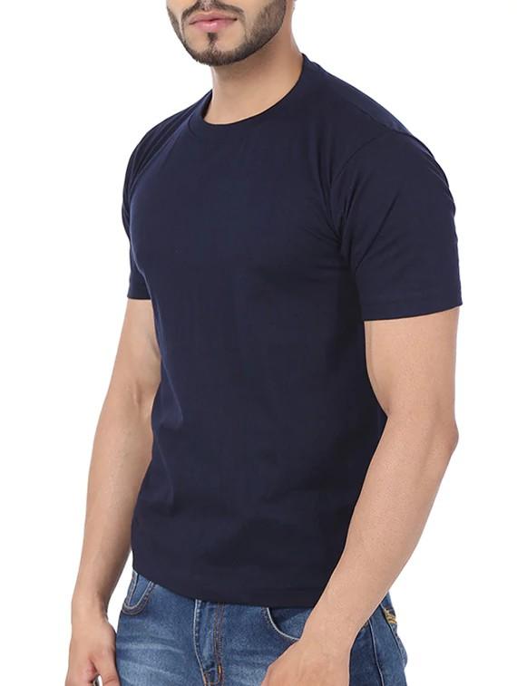 navy blue cotton tshirt - 11789183 - Zoom Image - 2