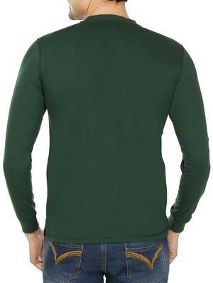 solid bottle green cotton t-shirt - 11789189 - Standard Image - 3