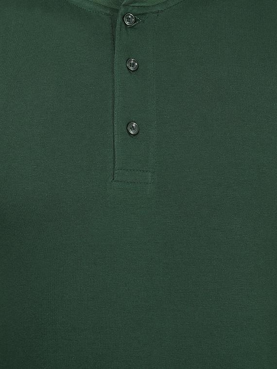 solid bottle green cotton t-shirt - 11789189 - Zoom Image - 4