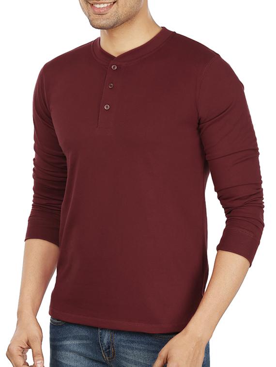 maroon cotton t-shirt - 11789191 - Zoom Image - 2