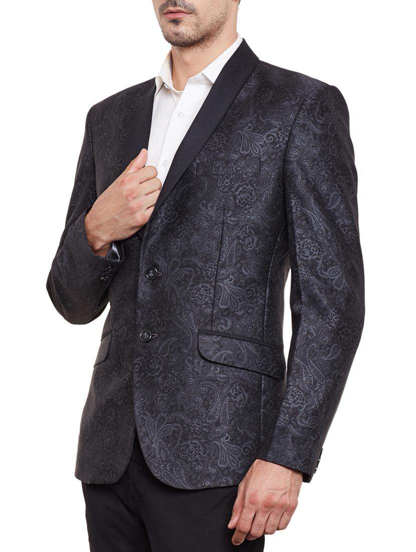 solid black velvet casual blazer - 11789696 - Zoom Image - 2