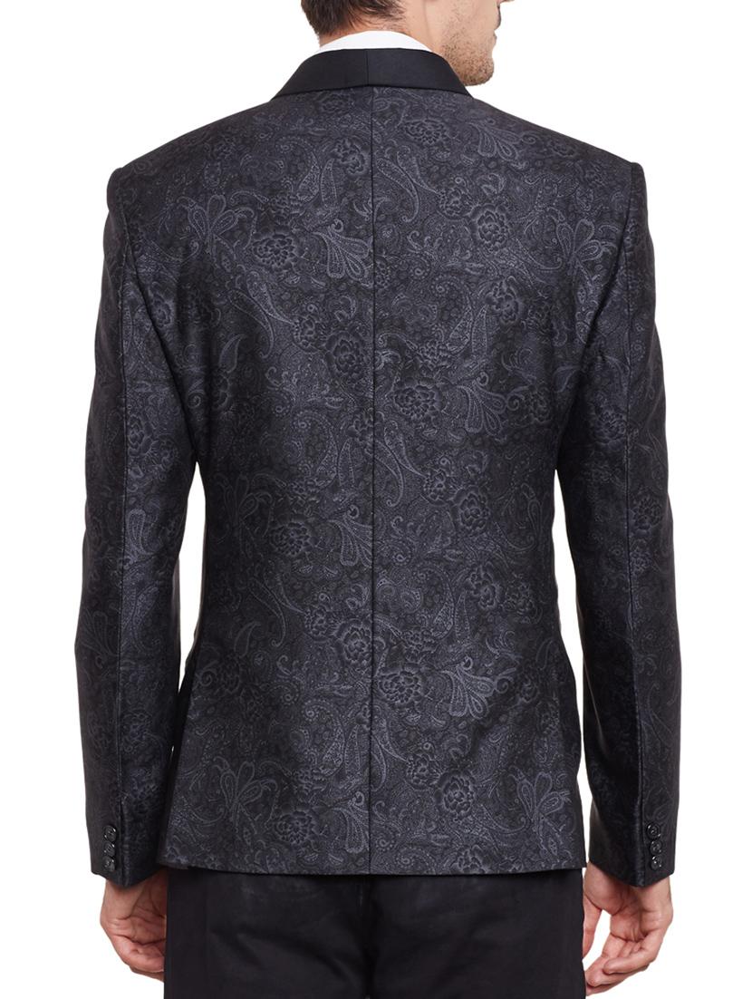solid black velvet casual blazer - 11789696 - Zoom Image - 3