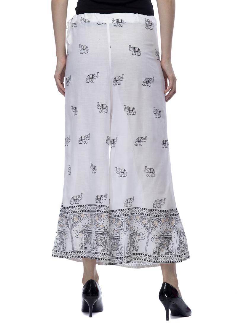 white viscose printed palazzo - 11792246 - Zoom Image - 3