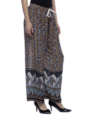multi colored viscose printed palazzo - 11792276 - Standard Image - 2