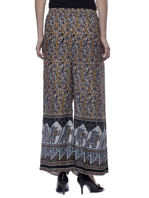 multi colored viscose printed palazzo - 11792276 - Standard Image - 3