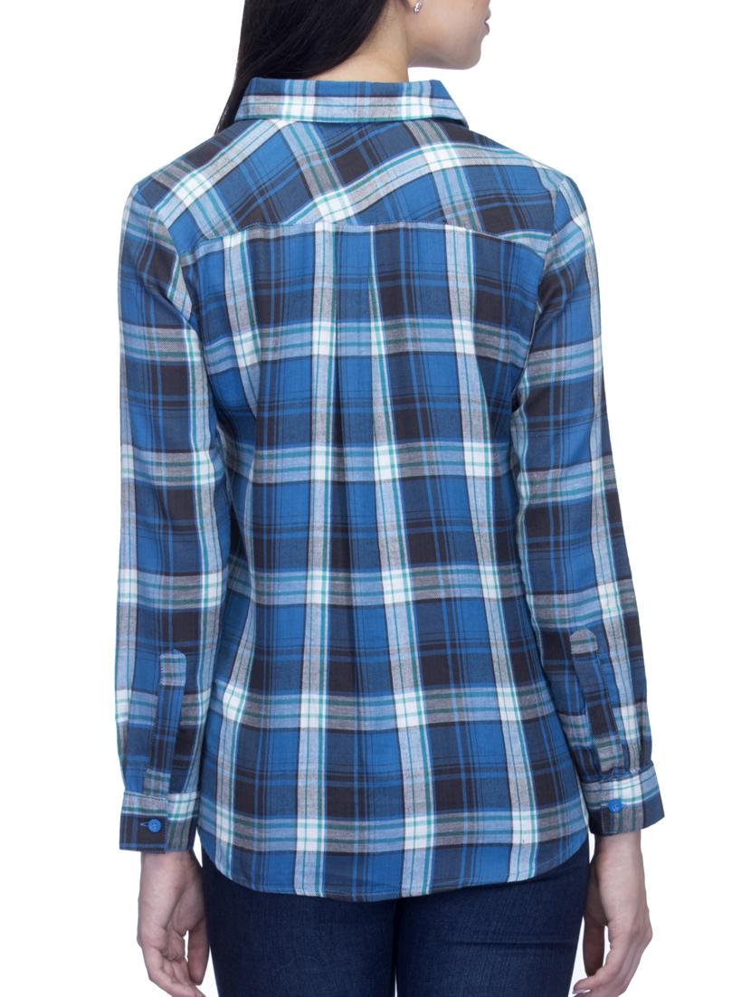 dark blue cotton printed shirt - 11802068 - Zoom Image - 3