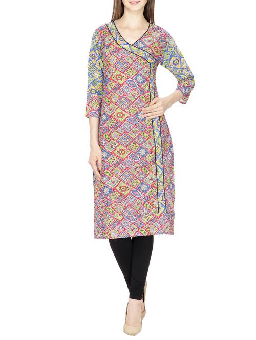 purple cotton straight kurta - 11807656 - Standard Image - 1