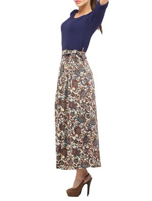 navy blue rayon maxi dress - 11820888 - Standard Image - 2