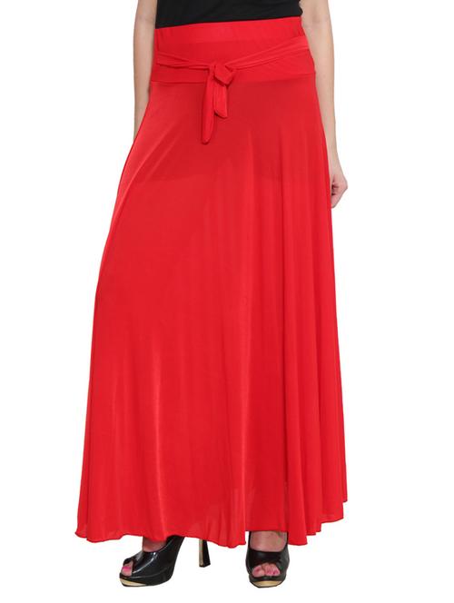 red viscose maxi skirt - 11821394 - Very Small Image - 1