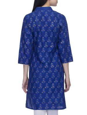 blue cotton kurta - 11823683 - Standard Image - 2