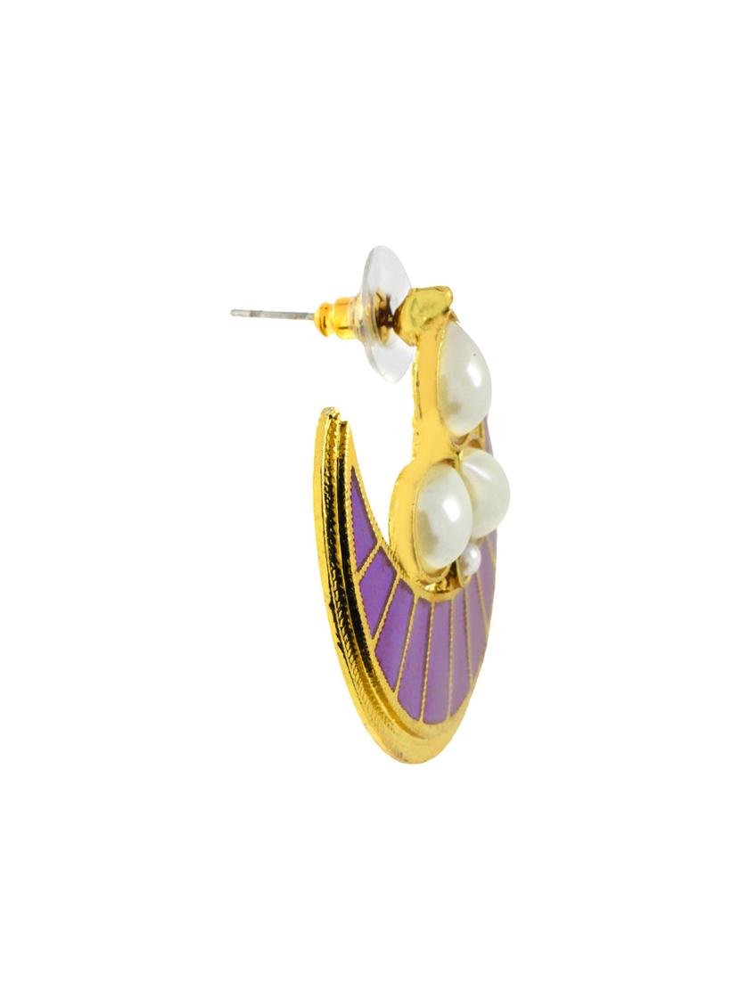 purple copper studs earrings - 11826949 - Zoom Image - 2