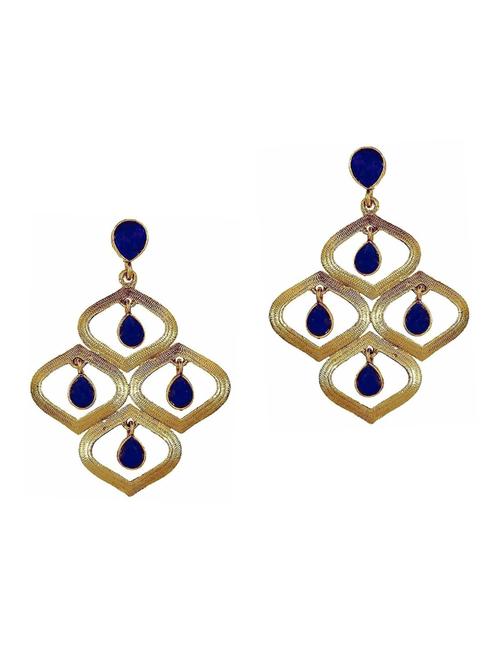 gold plated blue dangling earring - 11826989 - Standard Image - 1