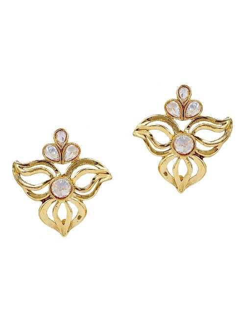 gold copper studs earrings - 11827006 - Standard Image - 1