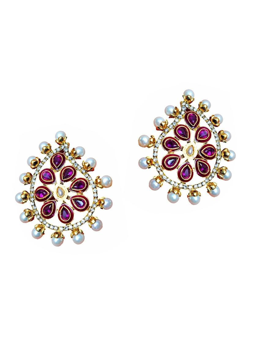 purple copper pearl earrings - 11827015 - Zoom Image - 1