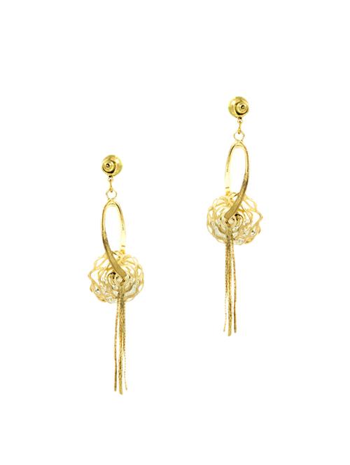 gold brass drop earrings - 11827199 - Standard Image - 1