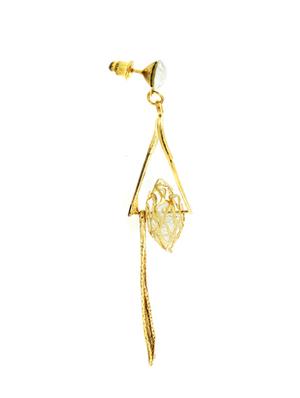 gold brass drop earrings - 11827199 - Standard Image - 2