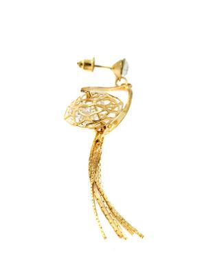 gold brass drop earrings - 11827199 - Standard Image - 3