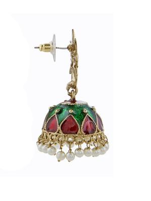 multi colored brass jhumka earrings - 11827270 - Standard Image - 2