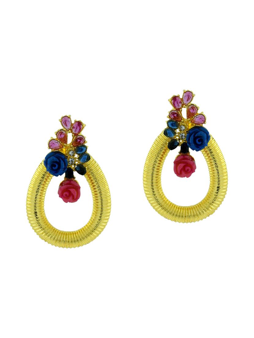 multi colored copper drop earrings - 11827312 - Zoom Image - 1