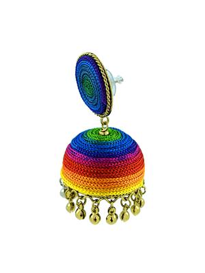 multi colored brass jhumka earrings - 11827323 - Standard Image - 2