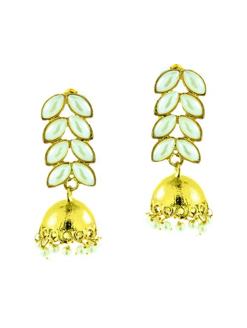 gold brass drop earrings - 11827328 - Standard Image - 1