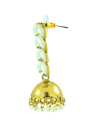 gold brass drop earrings - 11827328 - Standard Image - 2