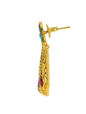 multi colored brass chandbali earrings - 11827333 - Standard Image - 2