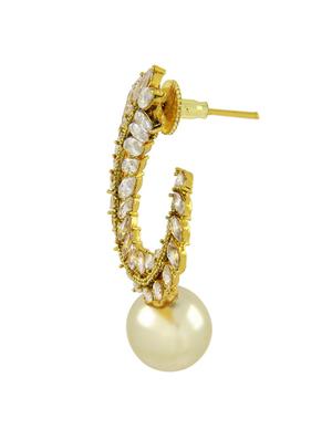 white brass pearl earrings - 11827335 - Standard Image - 2
