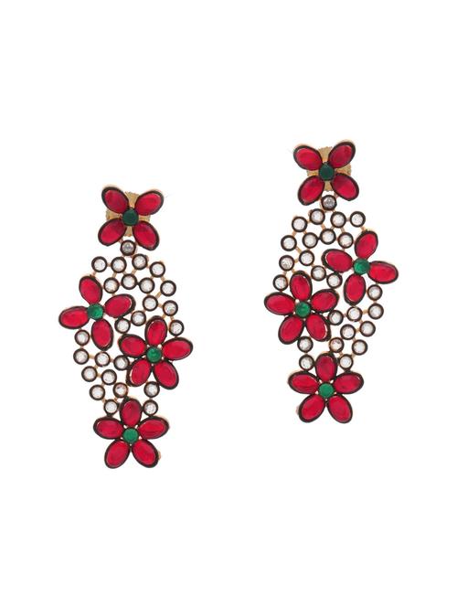 red brass drop earrings - 11827340 - Standard Image - 1