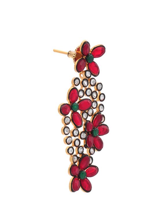 red brass drop earrings - 11827340 - Zoom Image - 2