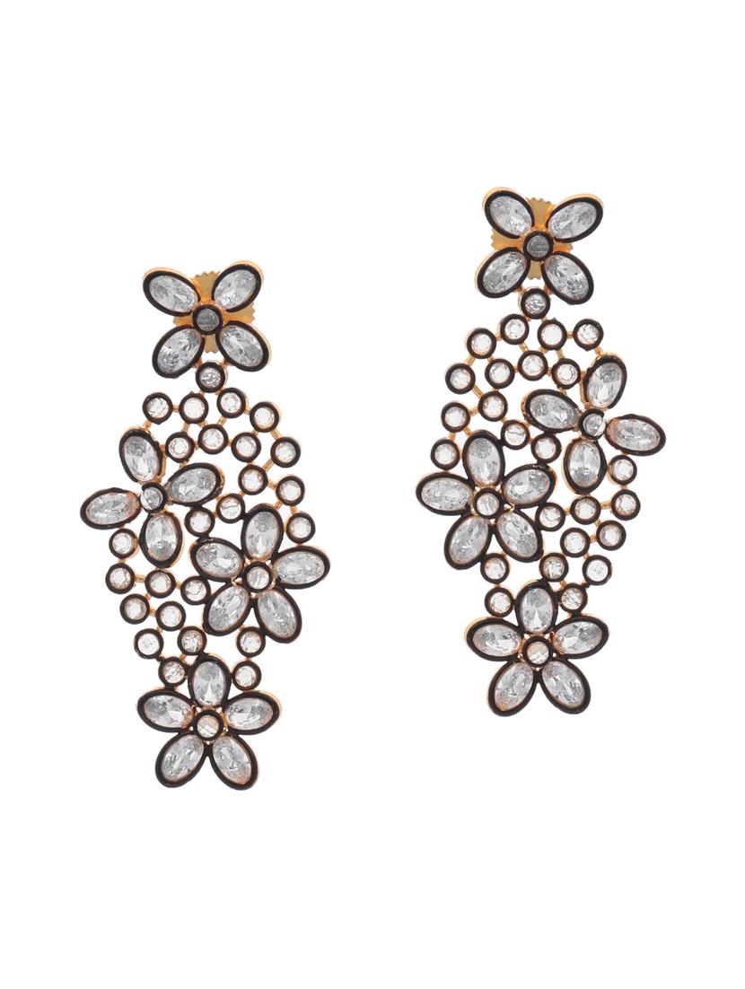 white brass drop earrings - 11827342 - Zoom Image - 1