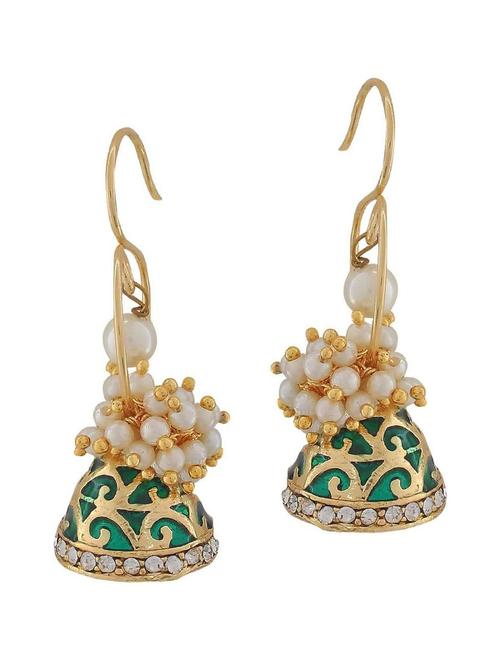 green brass drop earrings - 11827346 - Standard Image - 1