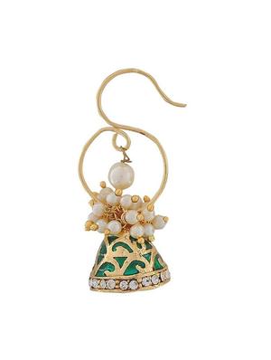 green brass drop earrings - 11827346 - Standard Image - 2