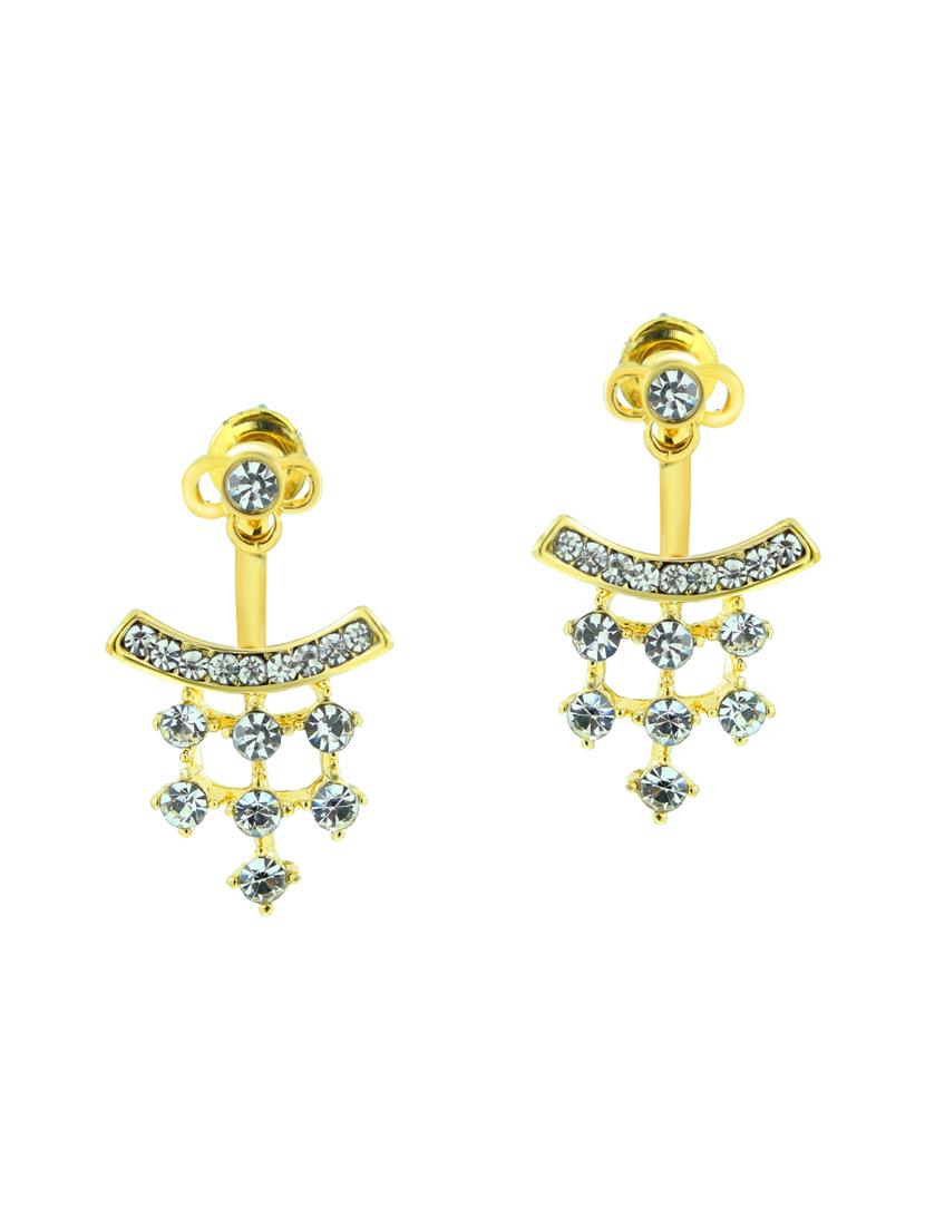gold brass drop earrings - 11827354 - Zoom Image - 1