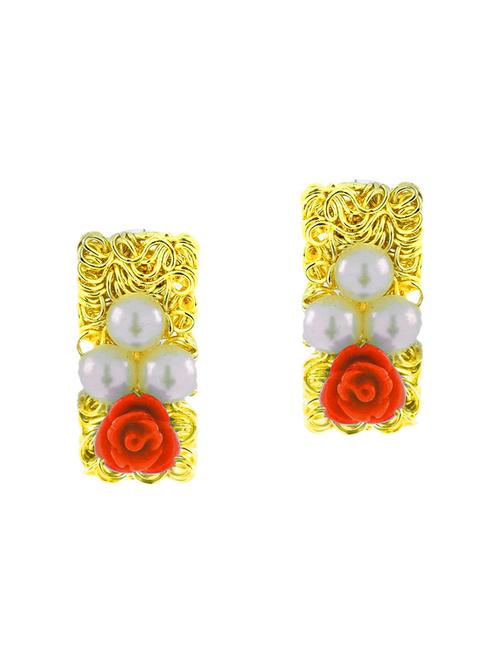 red brass studs earring - 11827371 - Standard Image - 1