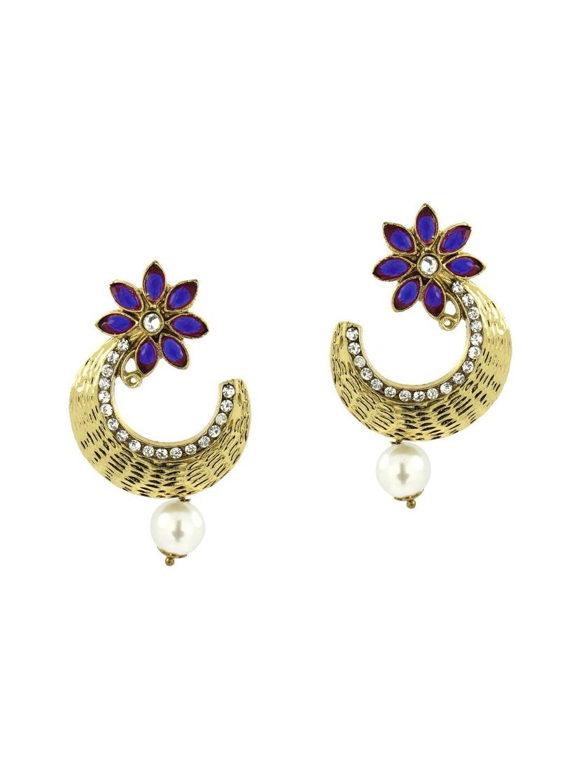 blue brass drop earrings - 11827382 - Zoom Image - 1
