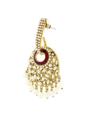 white brass pearl earrings - 11827407 - Standard Image - 2