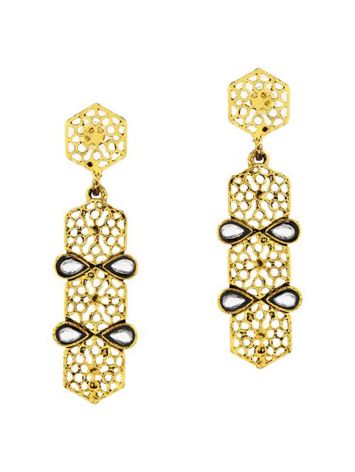 black brass drop earrings - 11827446 - Standard Image - 1