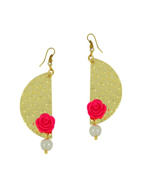 pink brass drop earrings - 11827463 - Standard Image - 1