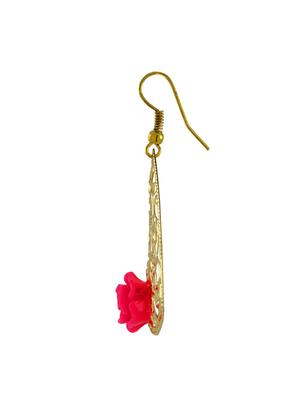 pink brass drop earrings - 11827464 - Standard Image - 2