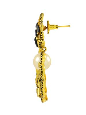 black brass chandbali earrings - 11827474 - Standard Image - 2