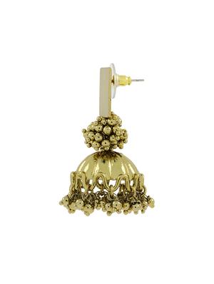 gold brass jhumka earrings - 11827485 - Standard Image - 2