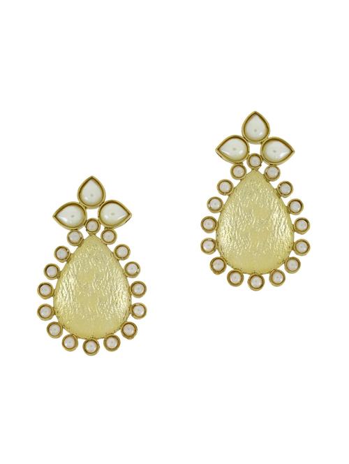 gold brass drop earrings - 11827502 - Standard Image - 1